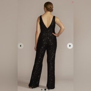Brand new Galina Signature Black wide leg sequin jumpsuit